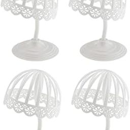 ZHONGJIUYUAN 4 Pieces 50cm Baby Child Kid Mannequin Head Model Dome White Plastic Holder Rack Set for Hats Caps Wigs Show Display Stand-29