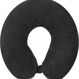 Juzzii Velvet Unisex U-Shaped 100 Percent Pure Micro Fibre Soft Cushions Neck Rest Pillow for Travel, Car, Train, Flight, Bus (Black)-image-3