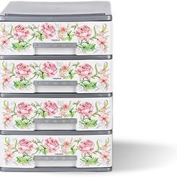 Nayasa Tuckins Deluxe No. 14 Plastic Rectangular Storage (White, Standard, 19.5 cm x 27.5 cm x 27 cm) - 4 Drawers-5