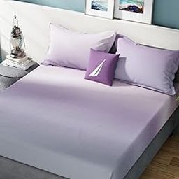 NAUTICA 160TC Super Soft 100% Cotton King Bedsheet with 2 Pillow Covers -3Pc Set (Bradford) Solid-Purple/Mauve-picture-14
