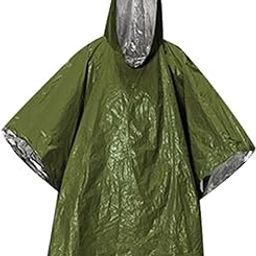 ™ 2x Emergency Rain Poncho Reusable Rain Jacket for Hiking Backpacking Green | Coats & Jackets | Mens Clothing-image-45