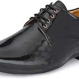 Premium Derby Patent Leatherette Black Lace-Ups Office Party Ethnic Wear Shoe Island Formal Shoes Shoe Island for Men (M5512-AZ)-image-98