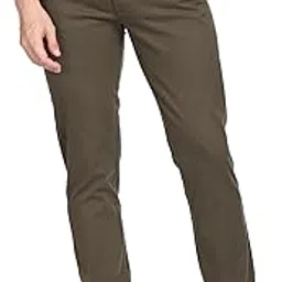 arvind Modern Slim Fit Smart Waist Solid Chinos-picture-45