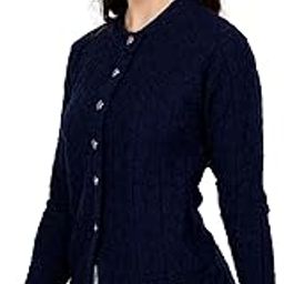Lady Willington Women Woolen Round Neck Self Design Cardigan Heavy Rainbow Fabric Cardigan Winter Wear Pure Wool Cardigan for Women Free Size Long Cotty Warm Cardigan Free Sizes-image-95