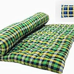 ATOOTFUSION Foldable Movable Rollable Soft Cotton Quilt Mat Multicolor | Cotton Quilt Mattress Gadda for Good Sleep (Cotton Quilt Mattress_72 x 72 Inch+Microfiber_Pillow)-image-27