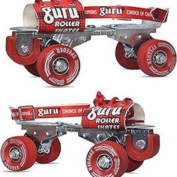 GURU Roller Skates, Speeder Roller Skates for 6 to 14 Years Age Adjustable Quad Roller Skates (Red)-picture-12