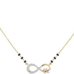 Diamond Studded Infinity Symbol Mangalsutra with Black Beads for Women's Elegant Traditional Jewelry wedding shadi-image-90