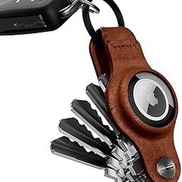 KeySmart Air Genuine Leather Compact Key Holder for AirTag Rustic Brown (Apple AirTag Sold Separately.)-31