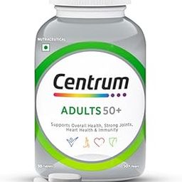 Centrum Adult 50+, World's No.1 Multivitamin with Calcium, Vitamin D3 & 21 other Nutrients for Overall Health, Strong Joints & Heart Health (Veg) 30 Tablets-15