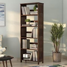 Wakefit Book Shelf for Home | 3 Years Warranty | Book Shelf for Home Library, Book Shelf, Book Shelf for Wall, Book Stand, Solid Wood, 5 Shelves - Potter (Irish Walnut)-30