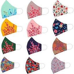 EVERYTHING Fashion Flowers & Plain Soft Washable & Reusable Cotton Masks for Men Women Girls and Boys (Unisex - 12)-picture-26