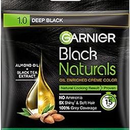 Garnier, Hair Colouring Crème, 100% Grey Coverage, Softening and Increased Shine, Black Naturals, 1.0 Deep Black, 20g + 20ml-image-22