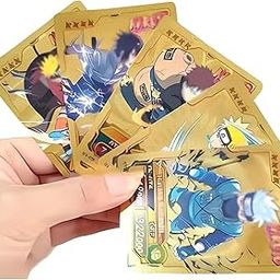 Anime NAR-uto Cards, CCG Collectible Trading Card Game Booster Packs, Sasuke Itachi Kakashi Playing Cards Heroes Villains, Set of 55 Golden Card-27