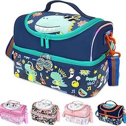 idensic Kids Double Decker Thermal Insulation Lunch Bag for Kids, Lunch Bag for Girls Boys, Lunch Bag with Water Bottle and Lunch Box Holder with Adjustable Strap 7 litres,-image-12
