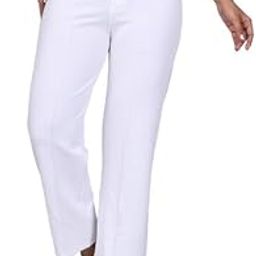 Womens Straight Fit Trousers with Front Zip and Button Closure Office Wear Pants-image-75