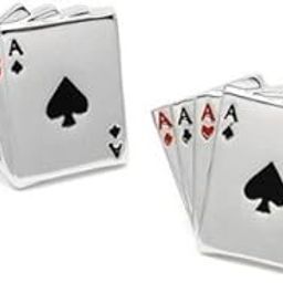 Topen Poker Aces Playing Card Cufflinks For Men-46