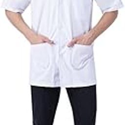 FLYING FISH Unisex Terri Cotton Lab Coat (HALF SLEAVES_White_S)-19