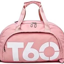 Polyester 22 Cms Gym, Workout Multi Purpose T60 Travel Duffle Bag Lightweight Waterproof Backpack Carry Luggage Bag with Shoe Compartment(Pink)-image-130