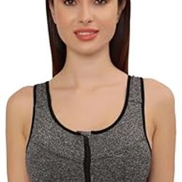 Women's Sports Bra | Wirefree Full Coverage Sports Bra | High Impact Racerback Design with Front Zip & Removable Pads | Sports Bra for Gym, Yoga, Fitness Workouts Size: S-5XL-image-17