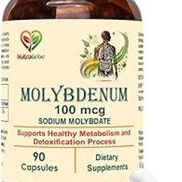 Molybdenum - Sodium Molybdate 100mcg, Supports Enzyme Function and Detoxification, 90 Capsules-image-20