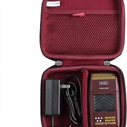Hermitshell Hard Travel Case for Wahl Professional 8061-100 8164 5-Star Series Rechargeable Shaver Shaper (Black+Maroon)-picture-22