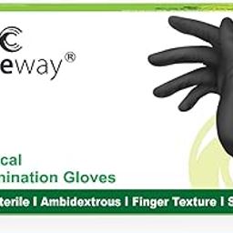 Careway Nitrile Black Powder Free Disposable Medical Examination Hand Gloves, Chemical Resistant, Latex-Free, Non-Sterile, Food Grade (Medium, 100 Pack), Pack of 1-23