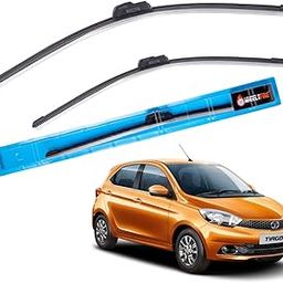 Wheelyfine Frameless Car Wiper Blades | Streak-Free Windshield Wipers | Water Repellent For Tata Tiago (2016 Onwards) Dr 24"/Pa 17"-26