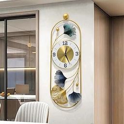 Decorative Metal Gingko Leaf Analog Wall Clock Wall Watch Big Size, Decoration Items for Living Room/Bedroom/Office/Hall-image-98