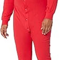 Men's Cotton 1 x 1 Rib Union Suit, Red, Medium-image-16