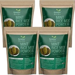 Genius Herbs Mint Rice Mix Powder - 100gms | Natural breath freshener | Rich in antioxidants | Soothes the stomach | Low in calories | Clears nasal congestion | No Chemicals | Pack of 4-image-34