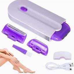 Epilator for Women, Induction Shaver Blue Light Lady Epilator Yes Finishing Touch Painless Shaving Trimmer for Women (Color - Purple, Pack of 1)-image-18