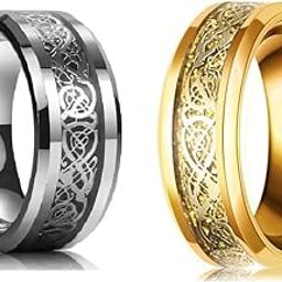 Combo Gold Silver Dragon Ring M1-image-13