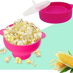 Mini Microwave Popcorn Popper, BPA Free Silicone Popcorn Popper Microwave Collapsible, Microwave Popcorn Maker, Microwave Popcorn Bowl, Dishwasher Safe (Vibrant Pink)-picture-18