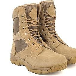 DB-1 TAN SUEDE Genuine Leather Military Men's Combat Desert Boots -High Ankle - High Top Lace Up-picture-0