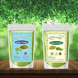Keshvenna Naturals 100% Pure and Natural Henna Powder and Indigo Powder for Hair Colour/Natural Hair Dye/Hair Color(200 gm Henna + 100gm Indigo = 300gm)-image-86