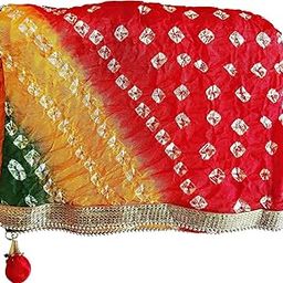 DL TRADERS Silk Blend Self Design Women Dupatta (BANDHEJ CHOTA MOTI_MULTICOLOR) - BZ41734-picture-48