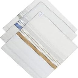 Heart Home Lining Design Men's Handkerchiefs|100% Pure Cotton & Pocket Square Hankies|Classic Plaid Pattern Perfect for Gift, Set of 3 (White)-picture-13