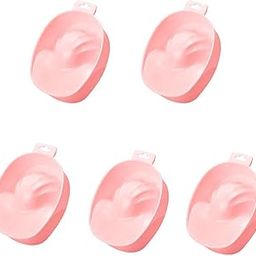 MYADDICTION 5 Pieces Nail Art Manicure Care Soak Bowl Polish Remover Soak Tray Pink-image-40