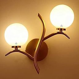 WOKE Tree Design Metal and Glass Wall Light and Wall Lamp Lighting for Restaurant, Bedroom, Living Room and Home Decor, Gold and Frosted (Without Bulb) 78946-image-12