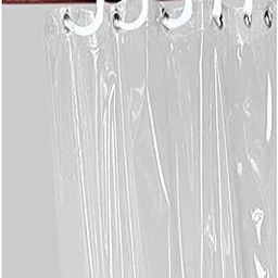 CASA-NEST PVC Solid Transparent Ac Curtain,Size=4.5 Ft X 9 Ft (W X L),Pack of 1 Pc,Thickness=0.15 Mm, Shower Rings Included,Curtain0019, Sheer-8