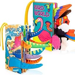 KolorFish Soft Baby Books Toys 0-3-6-12 Months, 3D Touch and Feel Crinkle Books for Babies, Newborn Infants & Toddlers, Early Development Interactive Car & Stroller Soft Toys (Pack of 2)-image-34