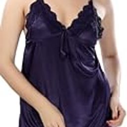 Womens Shorts with Vest Nightwear Satin Short Nighty for Wife with Robe Set Net Lace Fabric-image-58