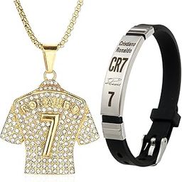 2PCS CR7, Bracelet for Boys, Adjustable Ronaldo Gifts for Boys, Having a Unique Logo Ronaldo Gifts,Champions League Jewelry Gift for Football Fans, Bracelet for Men-13