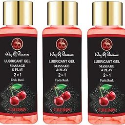 Lube Massage & Lubricant Gel Water Based Lube Non-Sticky Cherry Flavor Lube Pack Of 3-image-88