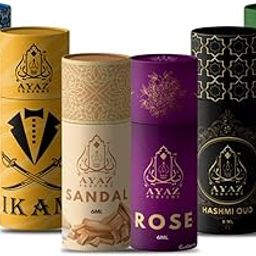 Ayaz Perfume Specially Crafted Roll-on attar Gift Set For Men & Women - 6X6ML (Ikan, Sabaya, Hashmi Oud, Ameer Al Oud, Rose, Sandal) Premium Long-Lasting Fragrance, Luxury Eau De Parfum-image-10