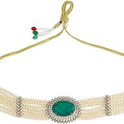 Fashion Jewellery Green Victorian Polished Zircon Necklace With Adjustable Thread| Best For Bride, Bridemaids & Special Occasion | Zircon Necklace For Women - 427166-image-33