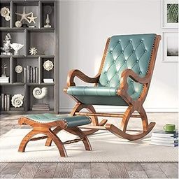 Wood Art City Teak Wood Rocker Rocking Lounge Chair Recliner Relaxation Lounging Relaxing Seat for Adult-image-26