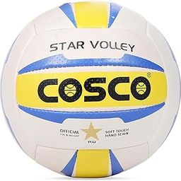 Cosco Leather Star Volley Volleyball - 18 Panel (Colour May Vary), Size- 4, Multicolour-image-5