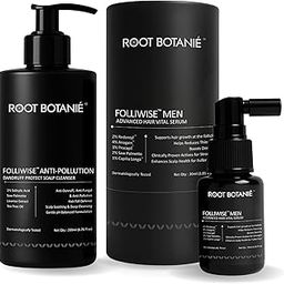 Root botanie FOLLIWISE Men Hair Vital Serum + Anti-Pollution Dandruff Protect Scalp Cleanser | Supports Scalp Health, Oil Balance & Stronger Roots | Exosomes | Sulphate-Free | 230ml-26