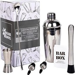 Bar Box 6 Pcs Cocktail Shaker Set Bartending Kit, Cocktail Shaker Mixer Tools, Accessories for Drinks, Gift for Men, Whiskey Lovers, Dad, Wedding Couples, Birthday, Anniversary, Portable Drink Setup-image-18